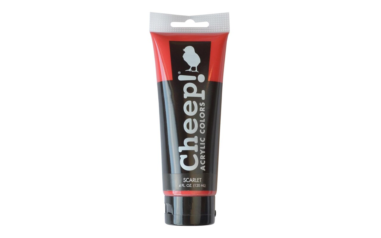 Cheep! Acrylic Paints, 4 oz. Tube - Scarlet, Perfect for Artists - Quality Acrylic Paint - Heavy Body Acrylic Paint - Paint Acrylic - Artist and Student Paint